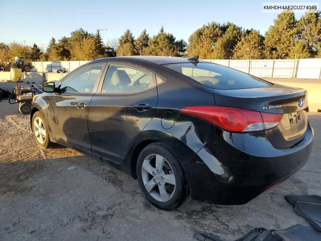 KMHDH4AE2CU274045 2012 Hyundai Elantra Gls