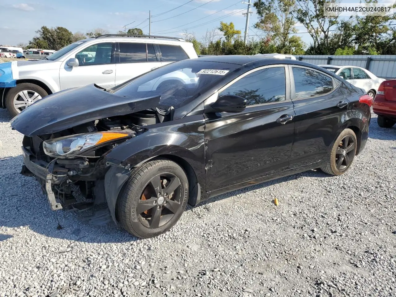 KMHDH4AE2CU240817 2012 Hyundai Elantra Gls