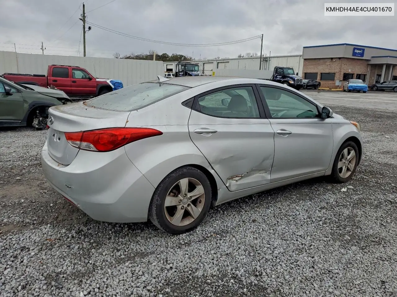 KMHDH4AE4CU401670 2012 Hyundai Elantra Gls