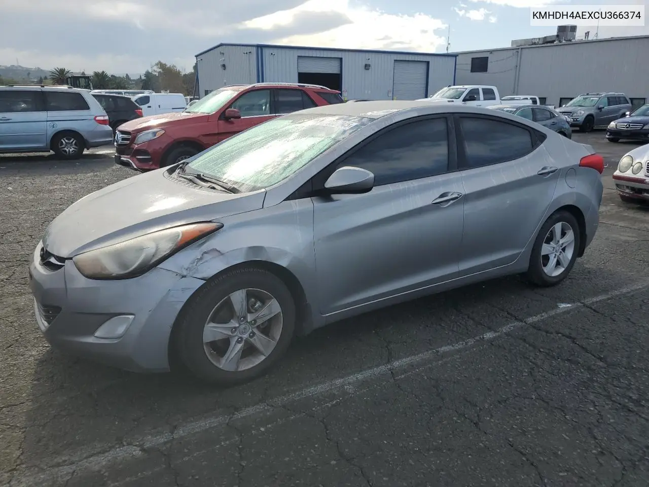 KMHDH4AEXCU366374 2012 Hyundai Elantra Gls