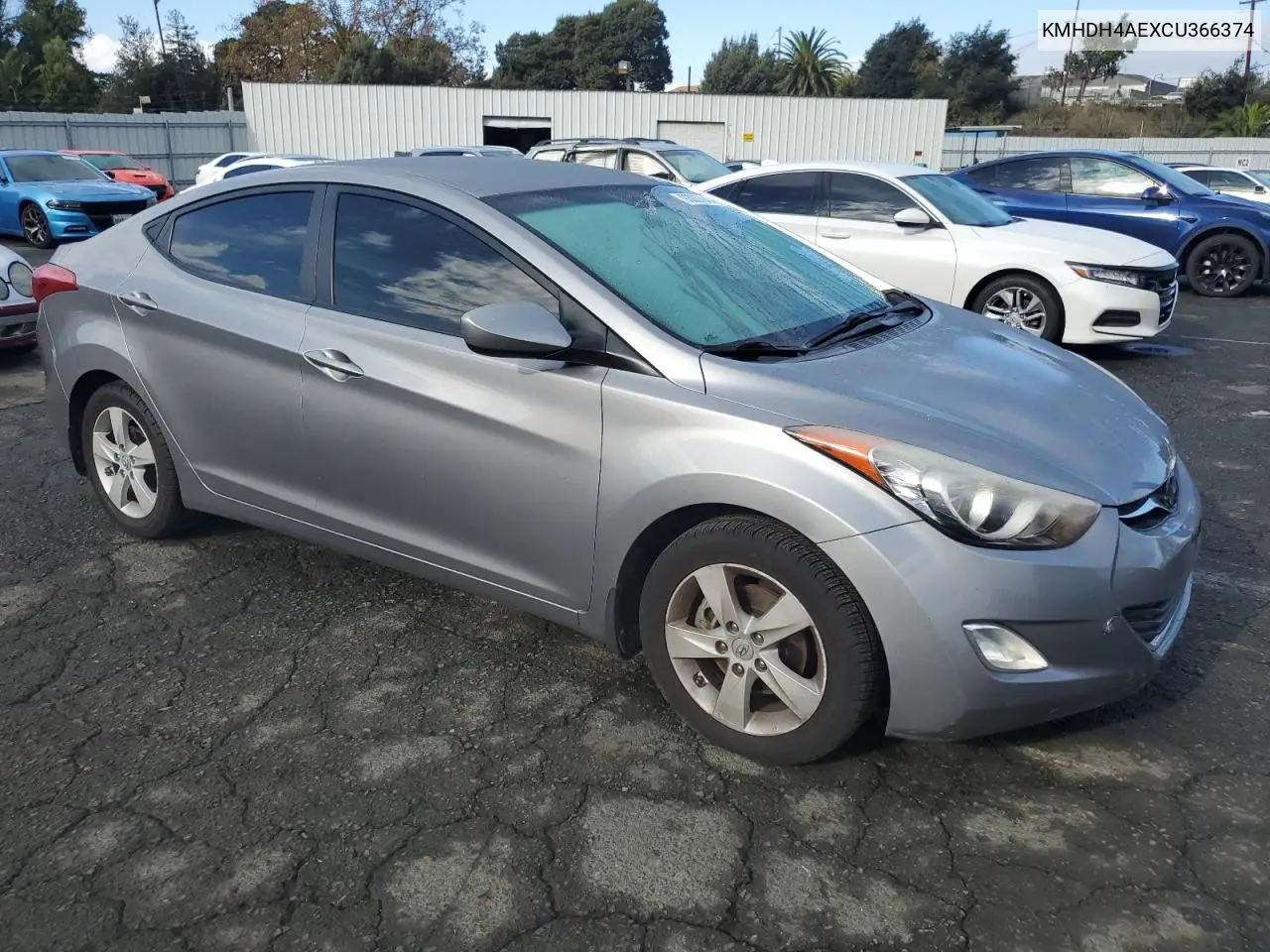 KMHDH4AEXCU366374 2012 Hyundai Elantra Gls