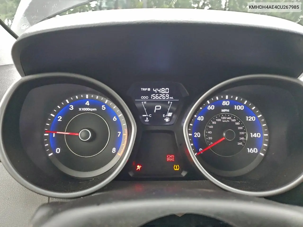 KMHDH4AE4CU267985 2012 Hyundai Elantra Gls
