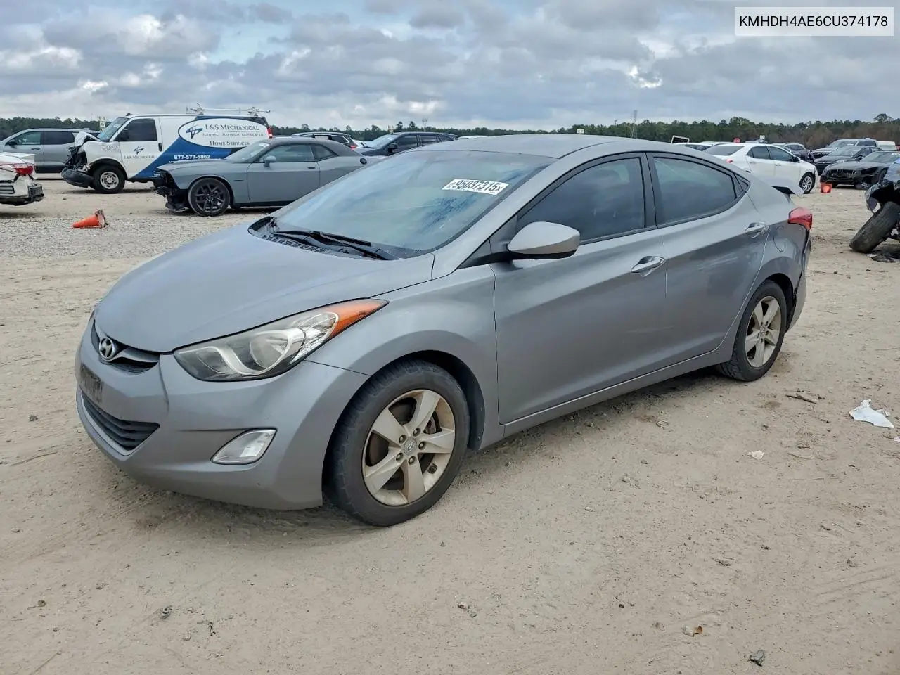 KMHDH4AE6CU374178 2012 Hyundai Elantra Gls