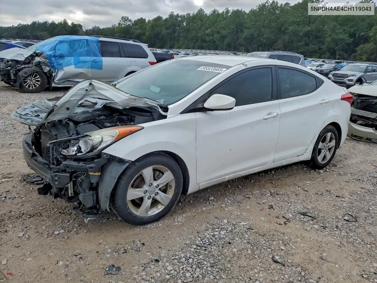5NPDH4AE4CH119043 2012 Hyundai Elantra Gls