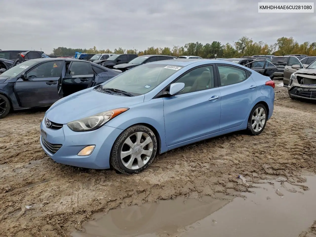 KMHDH4AE6CU281080 2012 Hyundai Elantra Gls