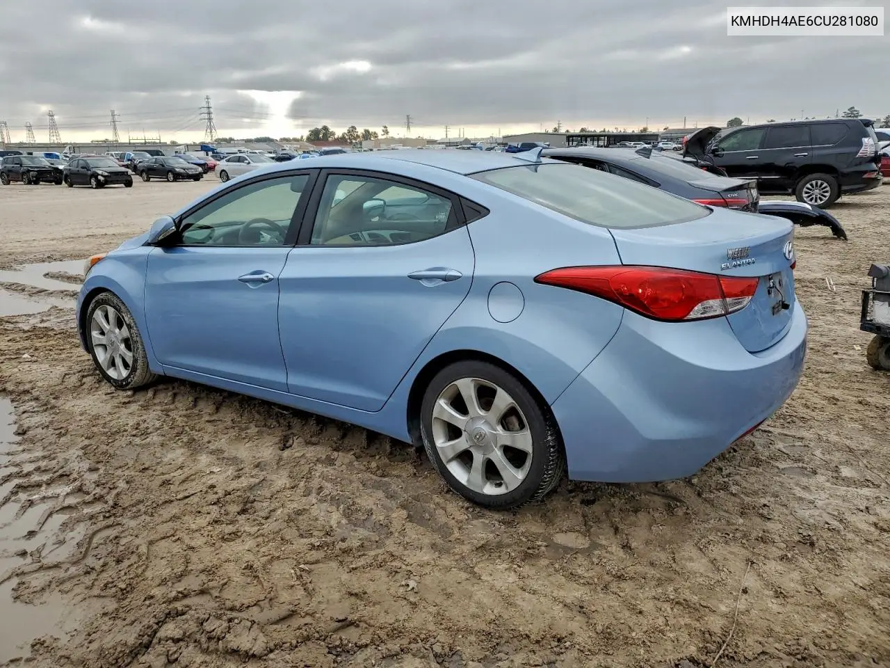 KMHDH4AE6CU281080 2012 Hyundai Elantra Gls