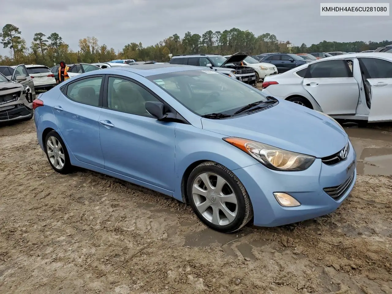 KMHDH4AE6CU281080 2012 Hyundai Elantra Gls
