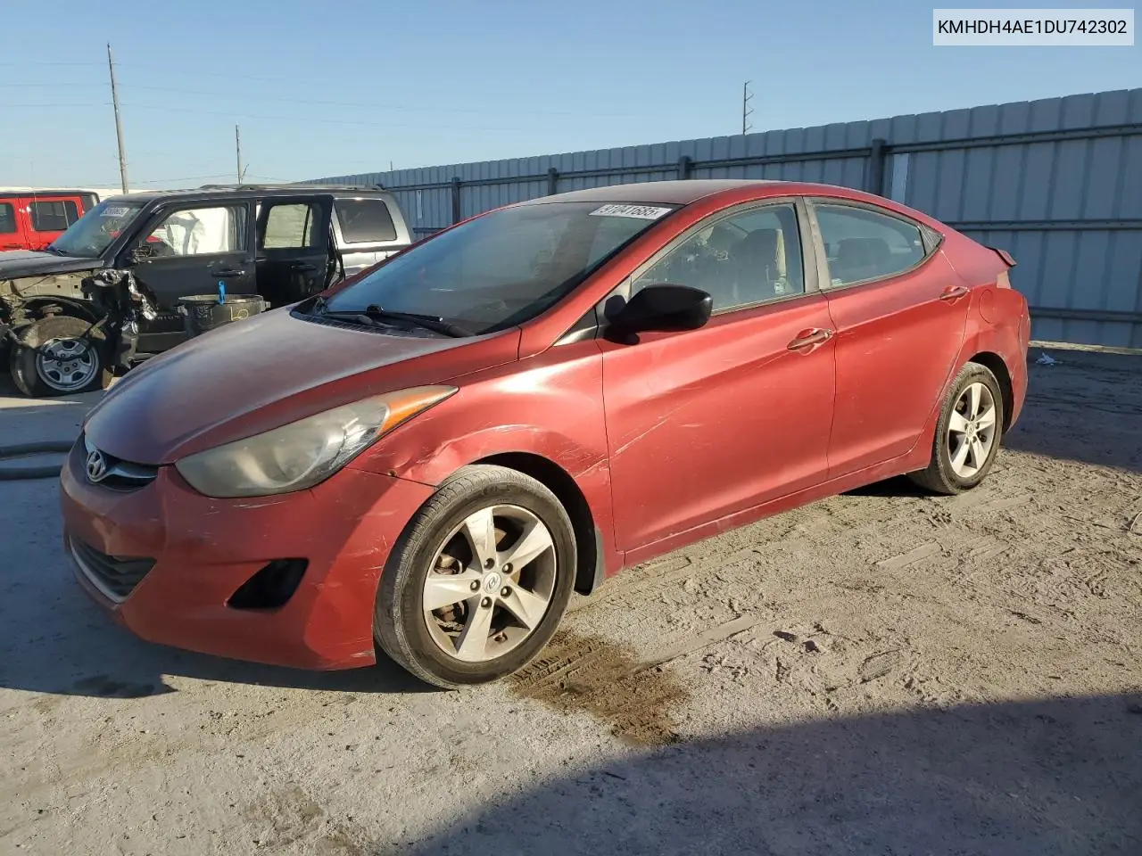 KMHDH4AE1DU742302 2013 Hyundai Elantra Gls