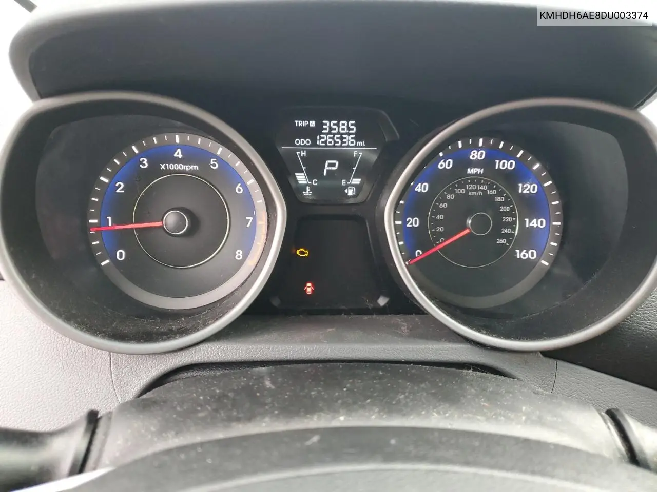KMHDH6AE8DU003374 2013 Hyundai Elantra Coupe Gs