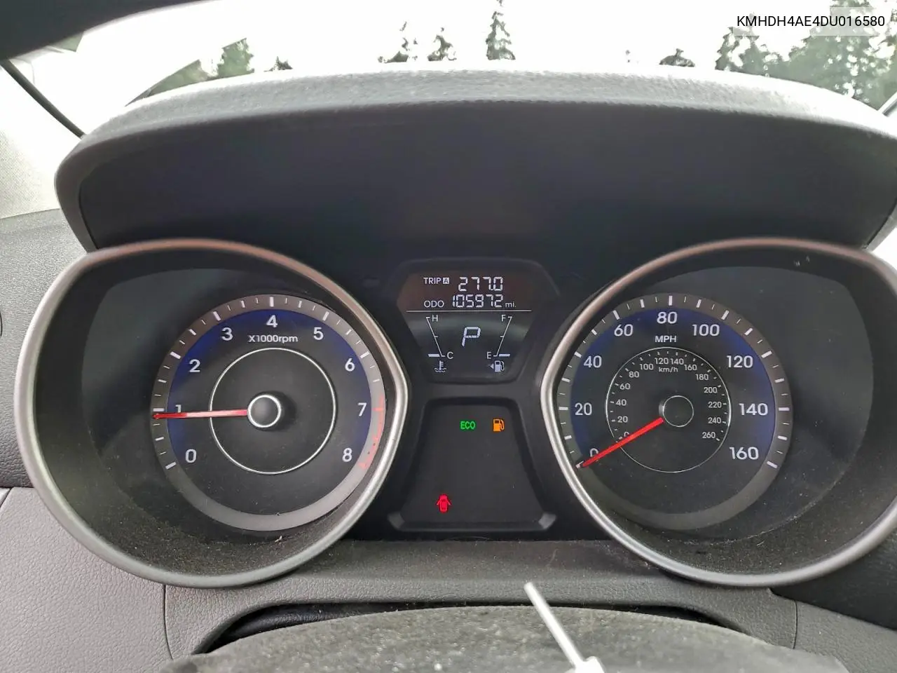 KMHDH4AE4DU016580 2013 Hyundai Elantra Gls