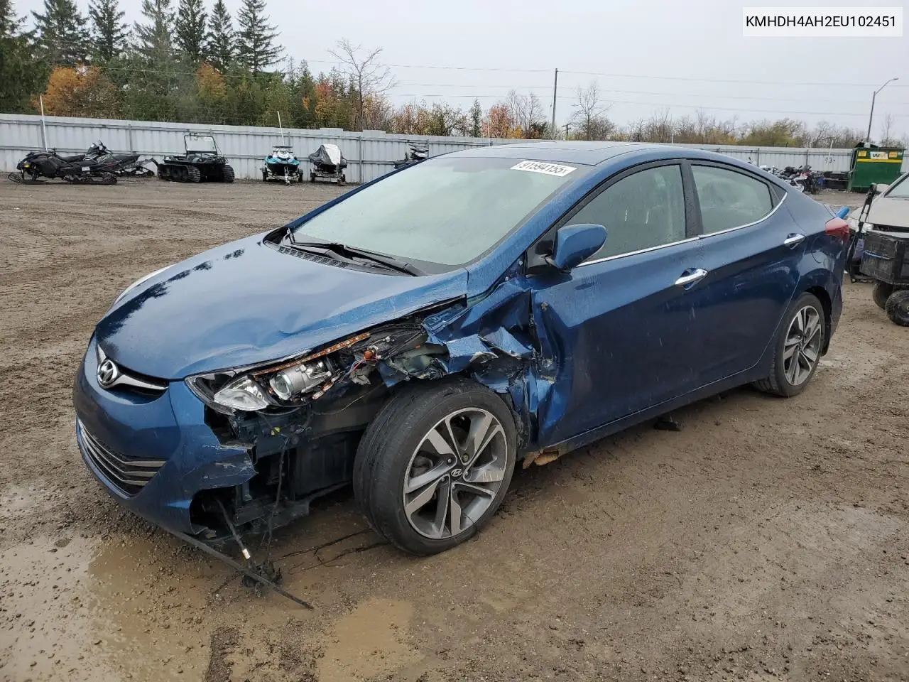 KMHDH4AH2EU102451 2014 Hyundai Elantra Se