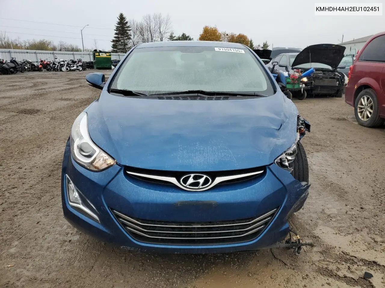 KMHDH4AH2EU102451 2014 Hyundai Elantra Se