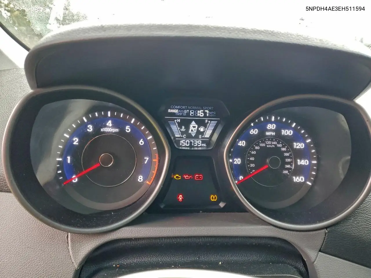 5NPDH4AE3EH511594 2014 Hyundai Elantra Se