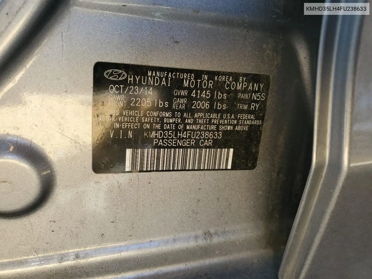 KMHD35LH4FU238633 2015 Hyundai Elantra Gt