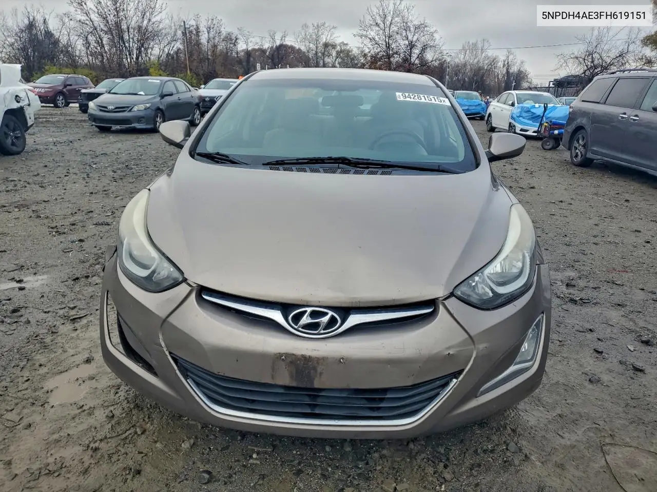 5NPDH4AE3FH619151 2015 Hyundai Elantra Se