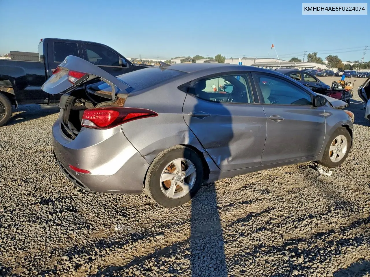 KMHDH4AE6FU224074 2015 Hyundai Elantra Se
