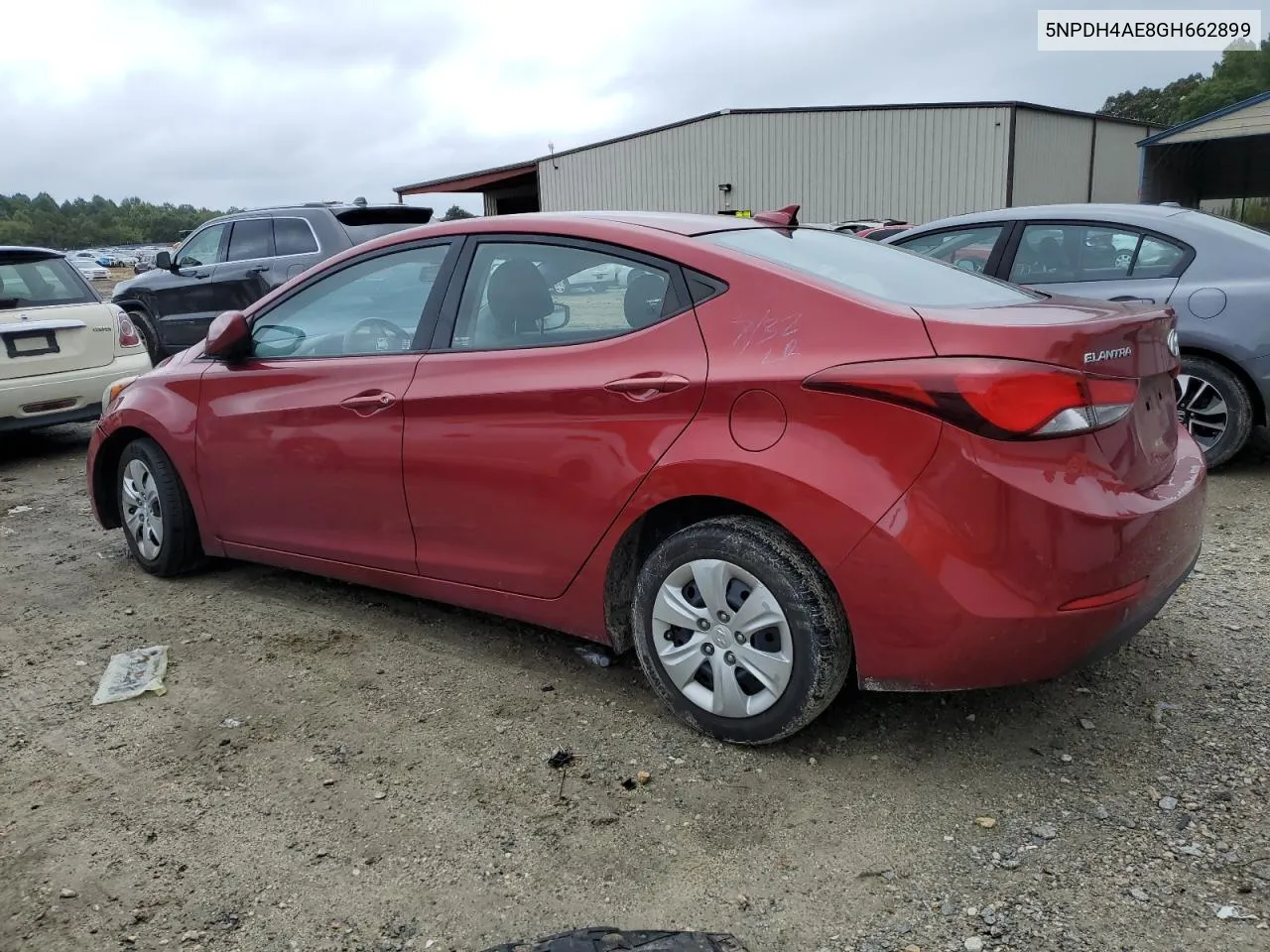 2016 Hyundai Elantra Se VIN: 5NPDH4AE8GH662899 Lot: 71820394