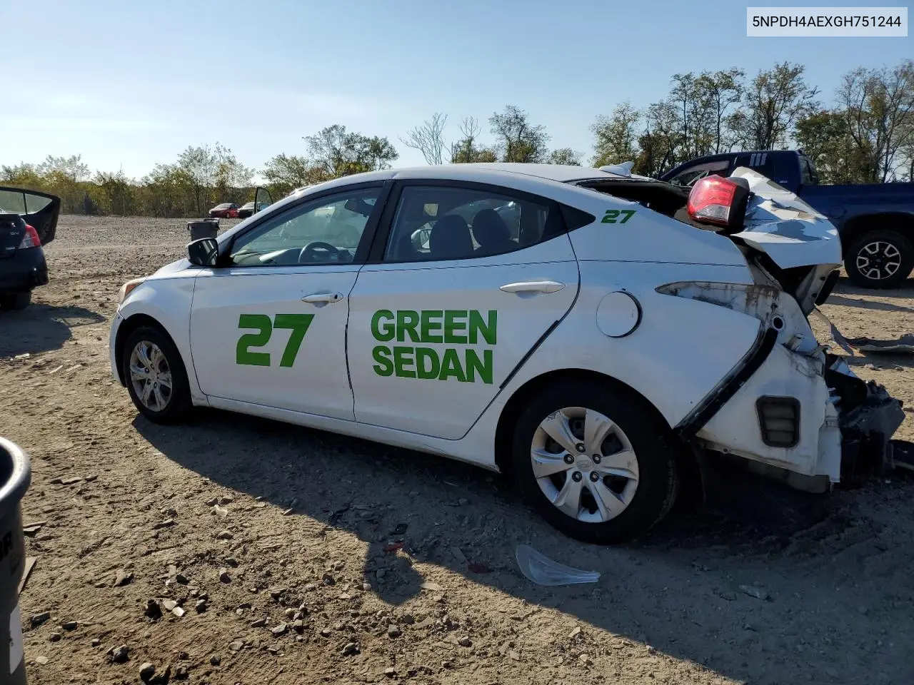 5NPDH4AEXGH751244 2016 Hyundai Elantra Se