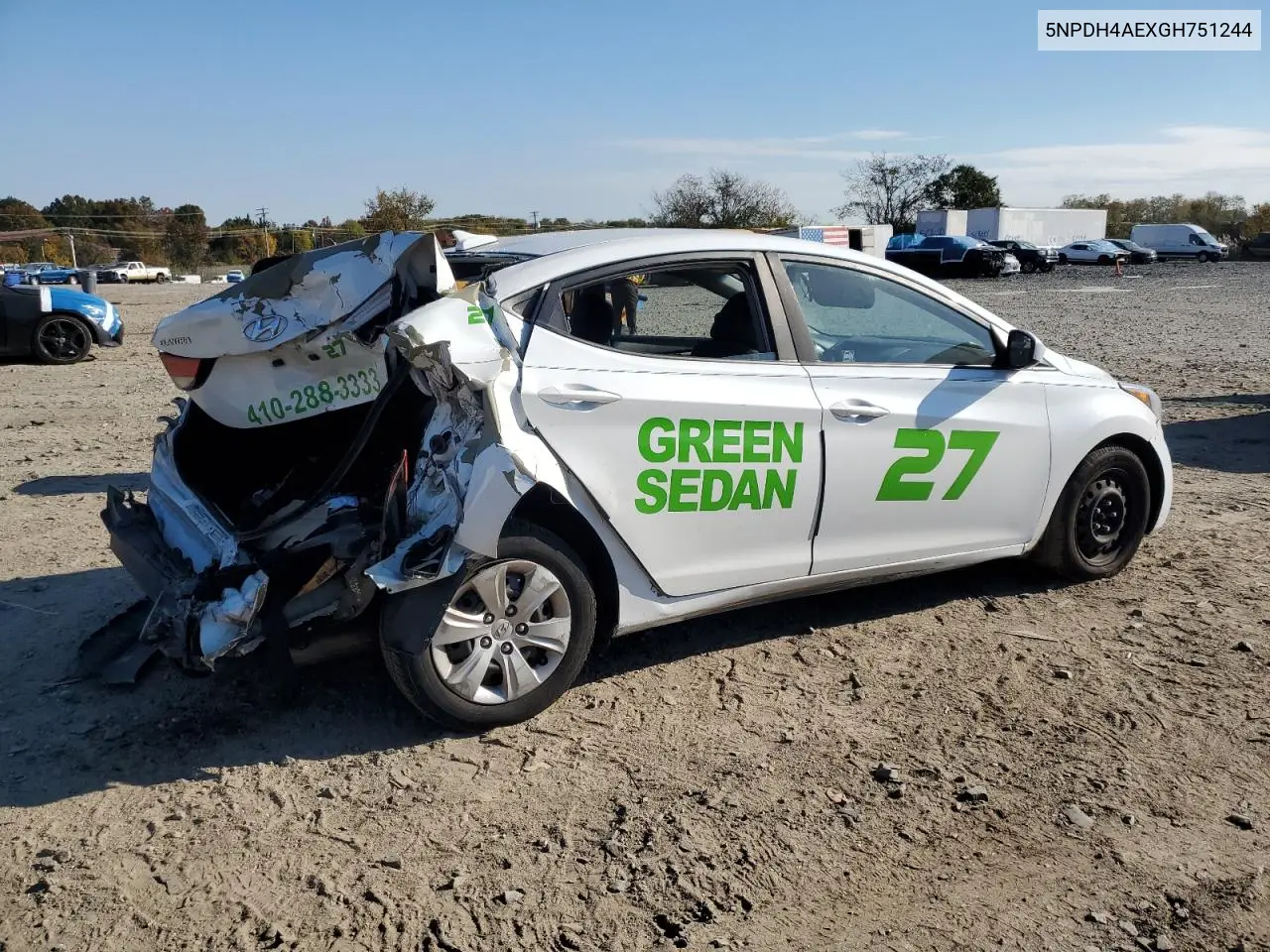 5NPDH4AEXGH751244 2016 Hyundai Elantra Se