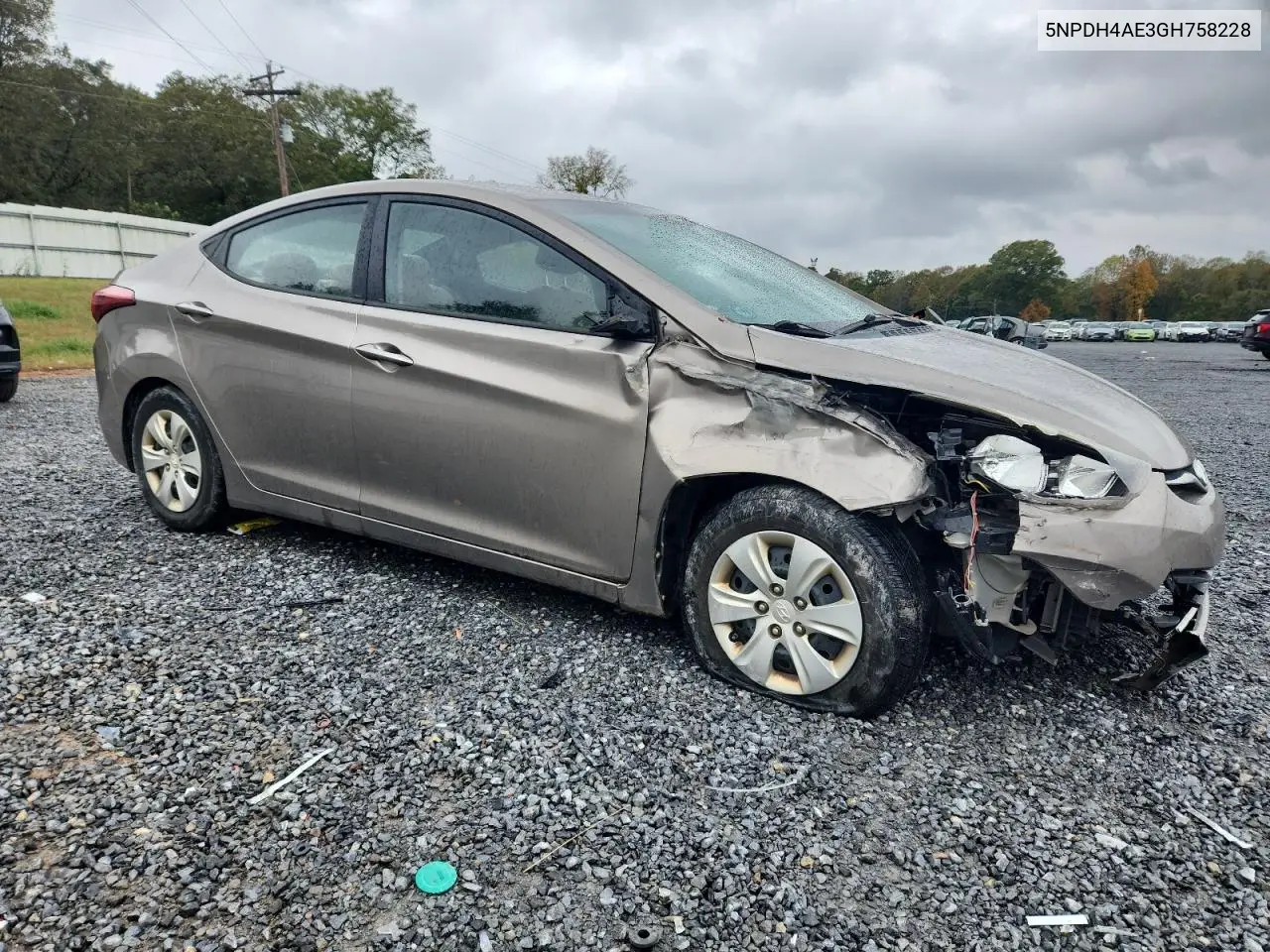 5NPDH4AE3GH758228 2016 Hyundai Elantra Se