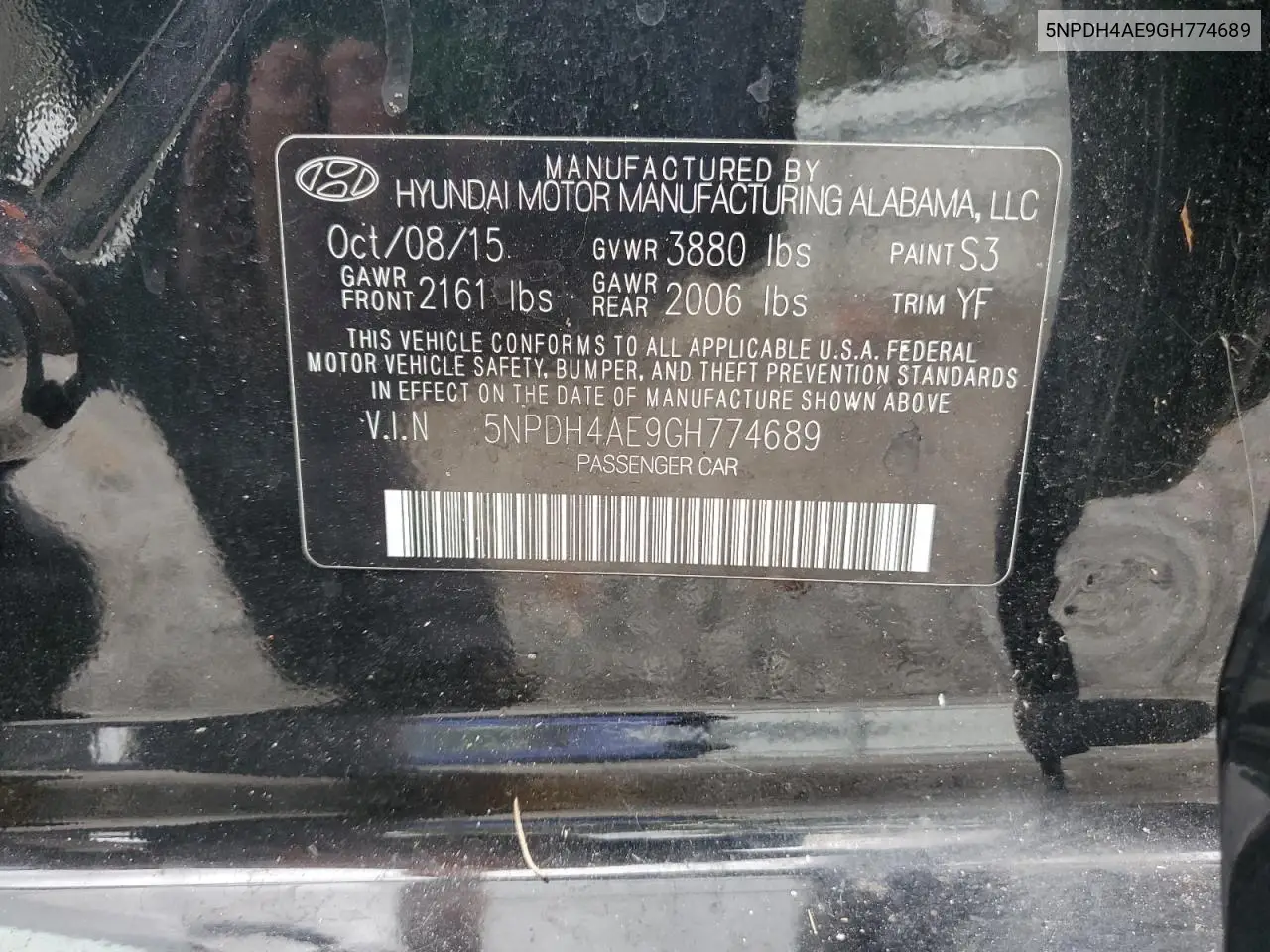 5NPDH4AE9GH774689 2016 Hyundai Elantra Se