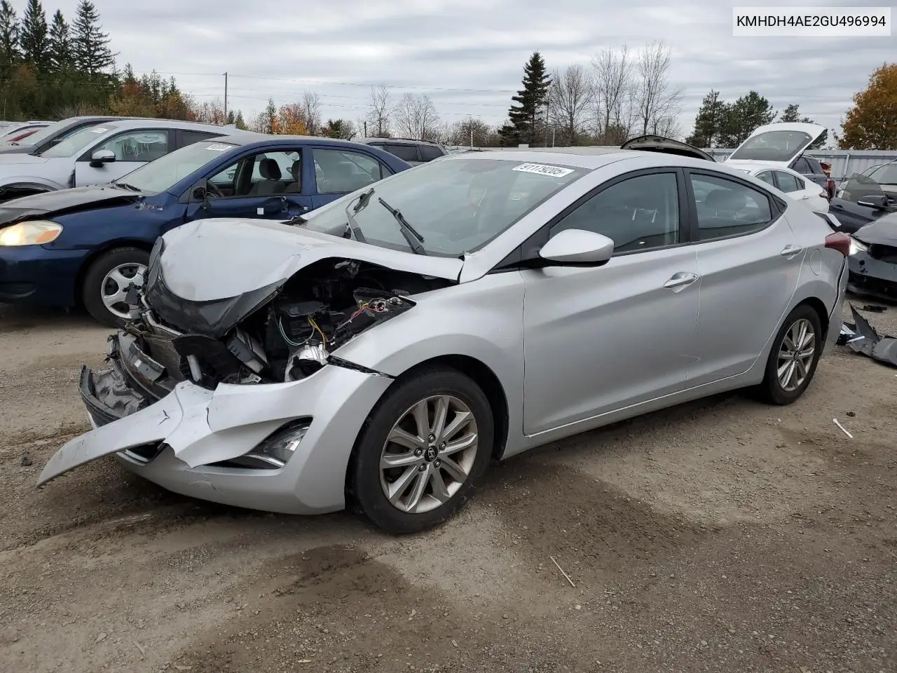 KMHDH4AE2GU496994 2016 Hyundai Elantra Se