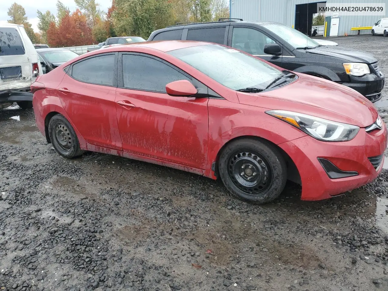 KMHDH4AE2GU478639 2016 Hyundai Elantra Se