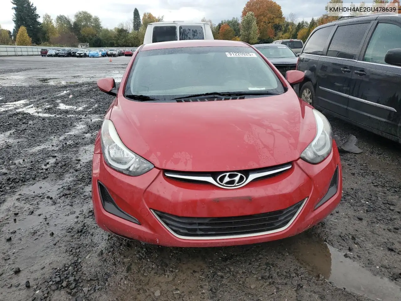 KMHDH4AE2GU478639 2016 Hyundai Elantra Se