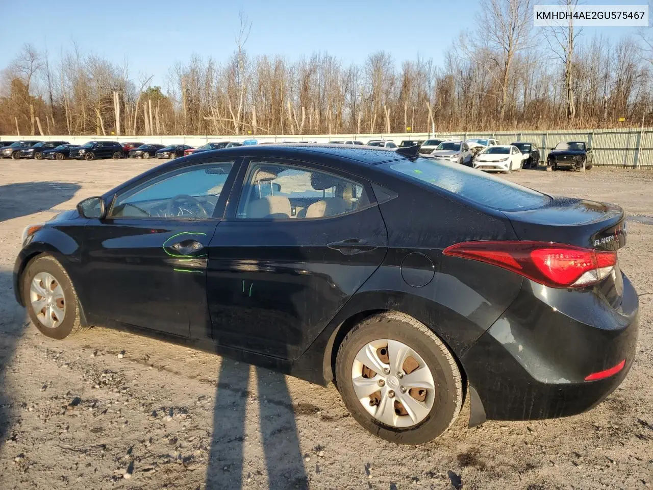 KMHDH4AE2GU575467 2016 Hyundai Elantra Se
