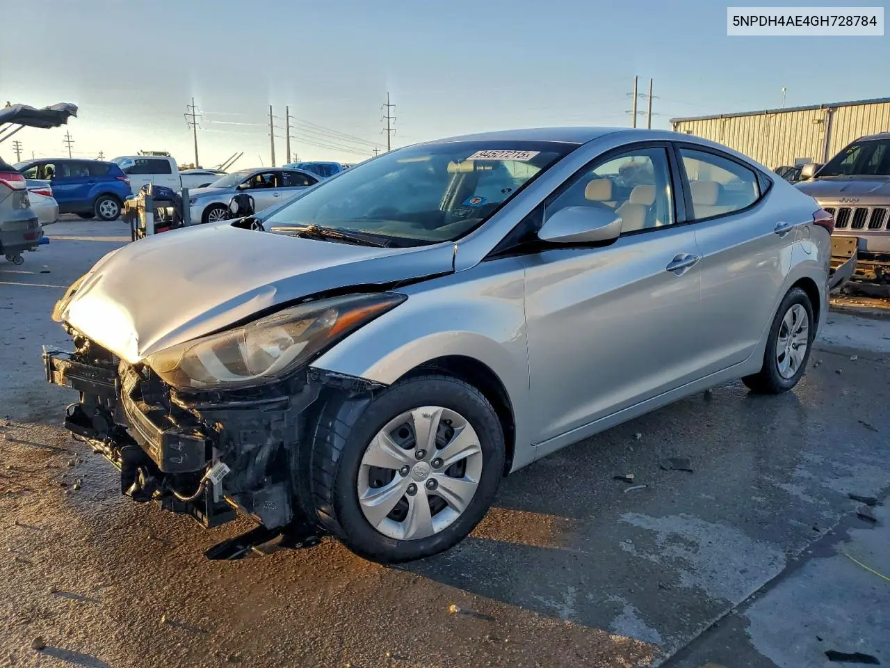 5NPDH4AE4GH728784 2016 Hyundai Elantra Se