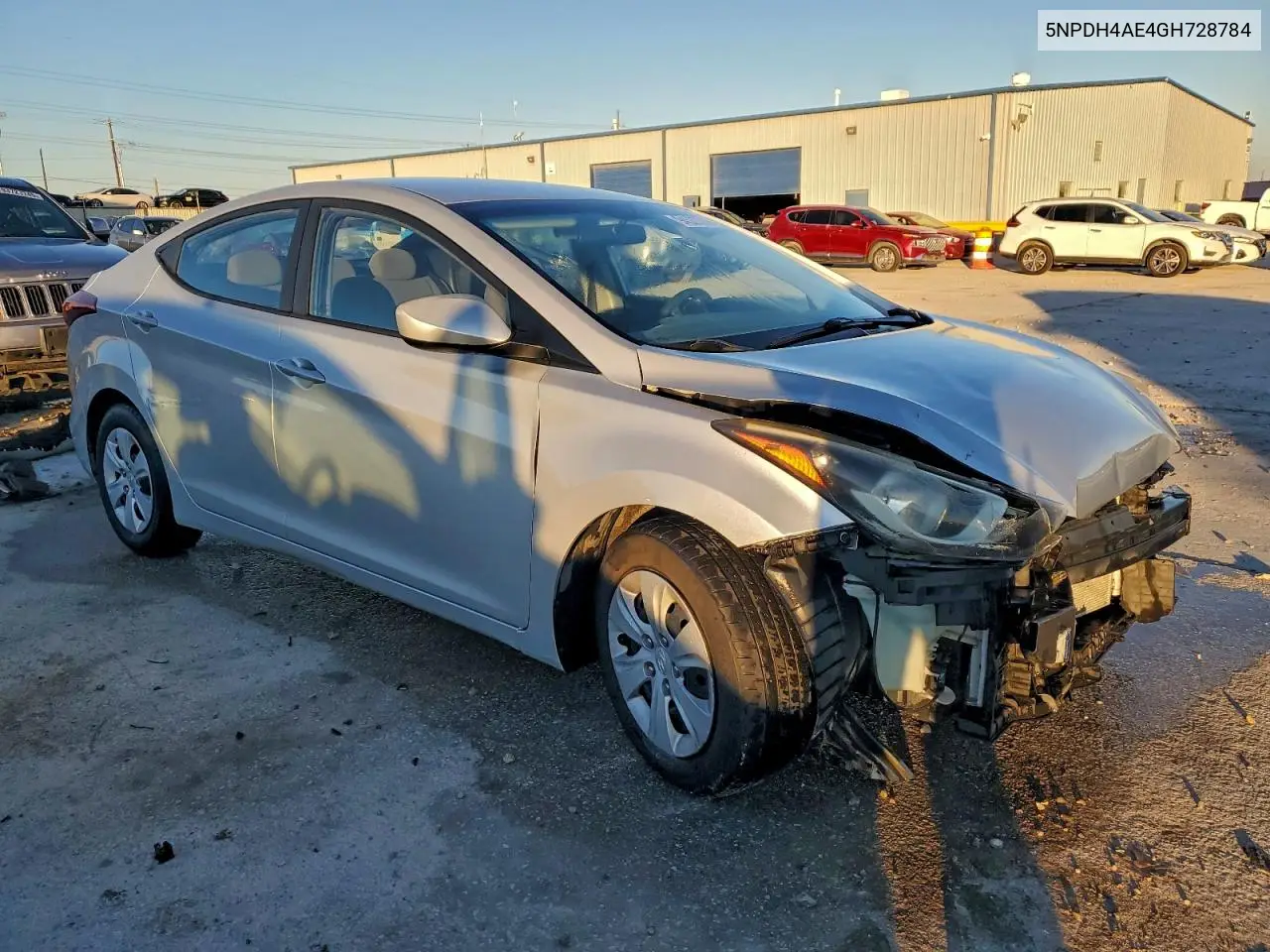 5NPDH4AE4GH728784 2016 Hyundai Elantra Se