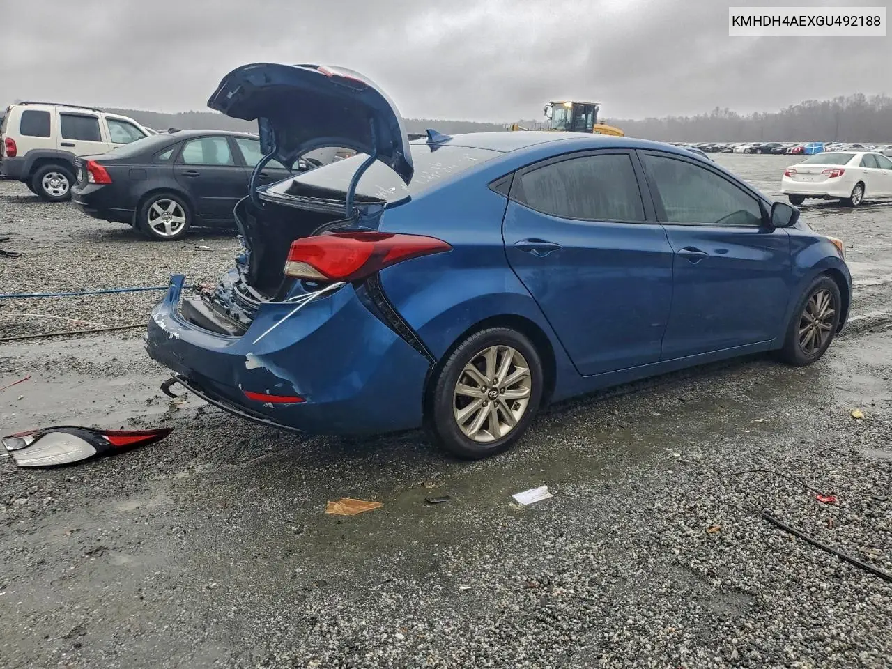 KMHDH4AEXGU492188 2016 Hyundai Elantra Se