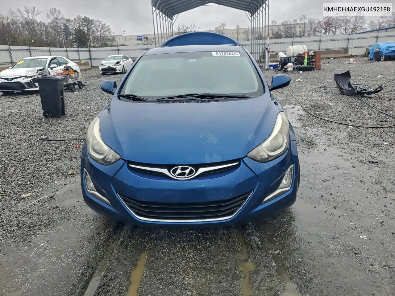 KMHDH4AEXGU492188 2016 Hyundai Elantra Se
