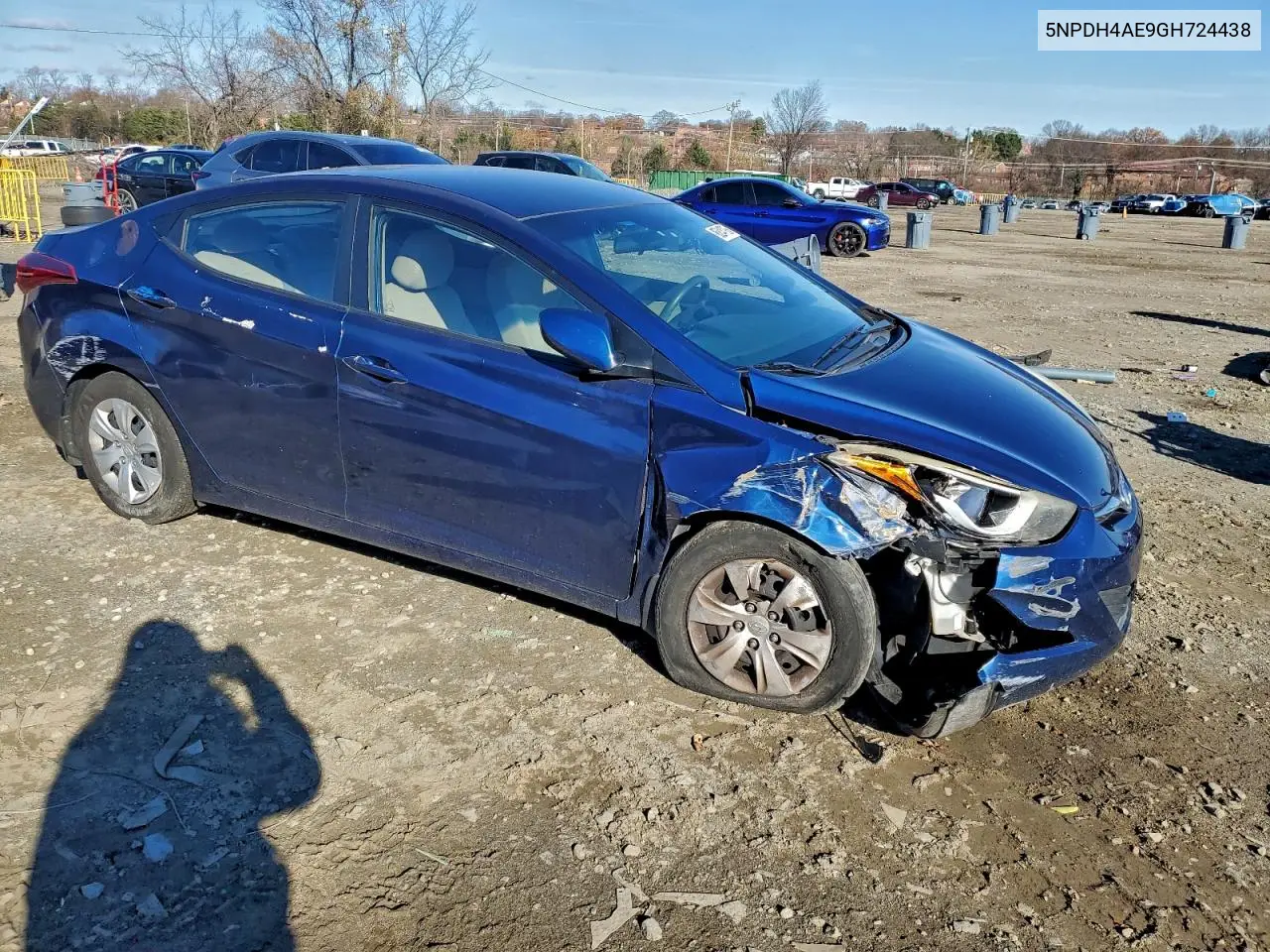 5NPDH4AE9GH724438 2016 Hyundai Elantra Se