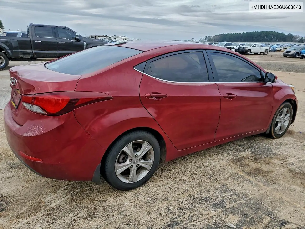 KMHDH4AE3GU603843 2016 Hyundai Elantra Se