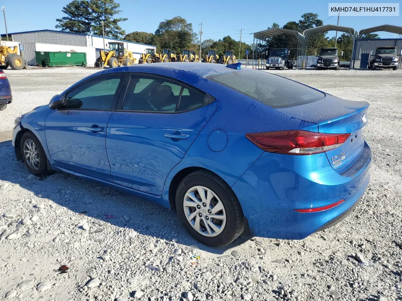 KMHD74LF1HU417731 2017 Hyundai Elantra Se