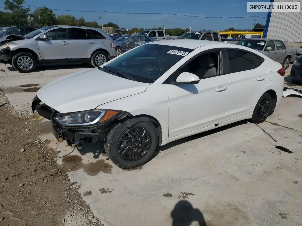5NPD74LF0HH113885 2017 Hyundai Elantra Se