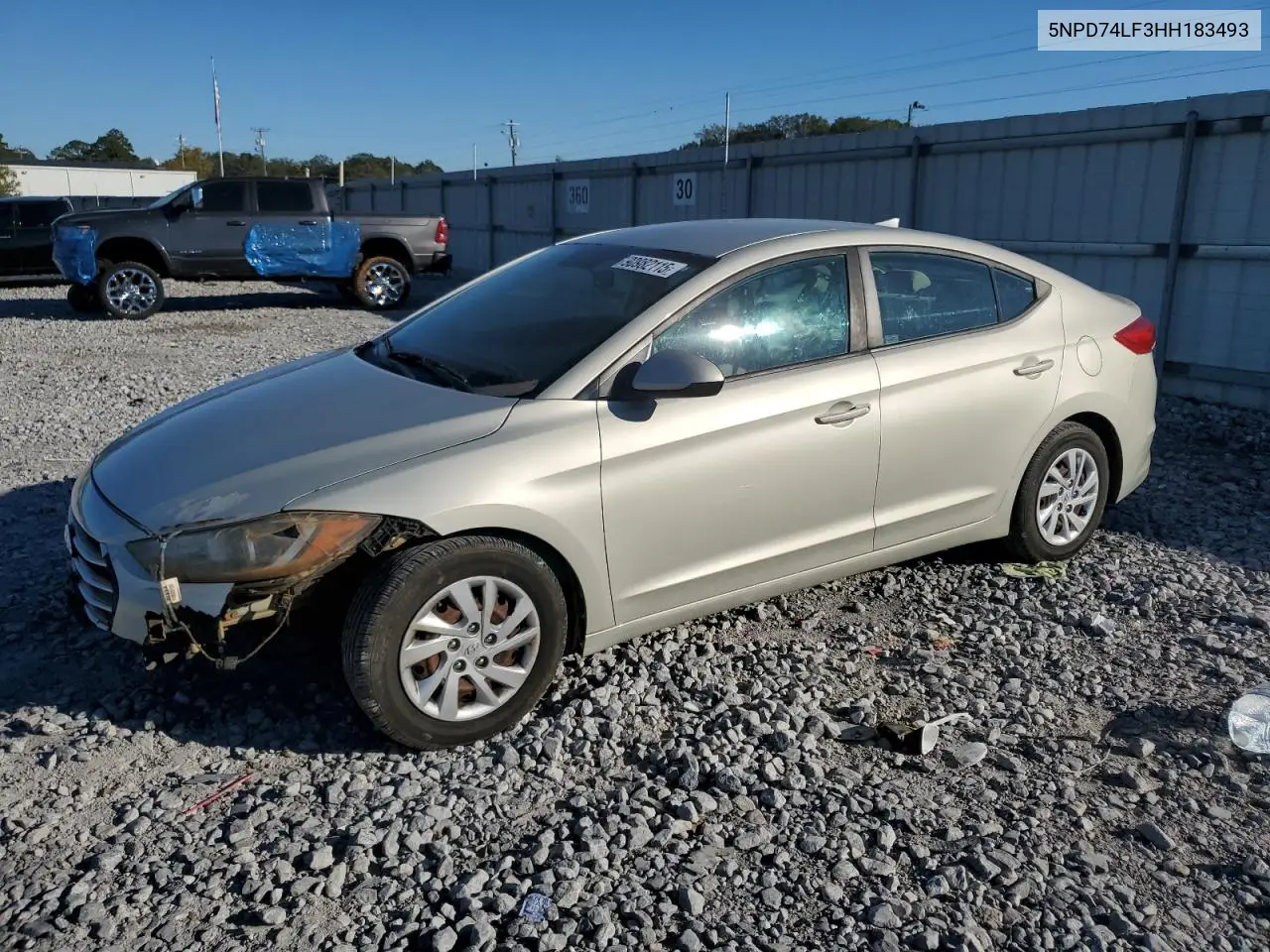 5NPD74LF3HH183493 2017 Hyundai Elantra Se
