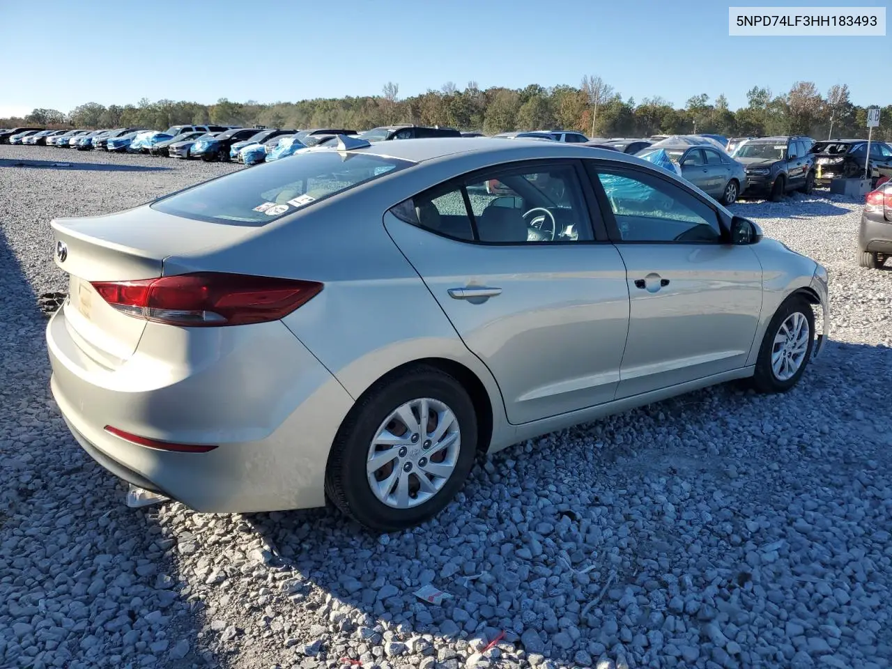 5NPD74LF3HH183493 2017 Hyundai Elantra Se