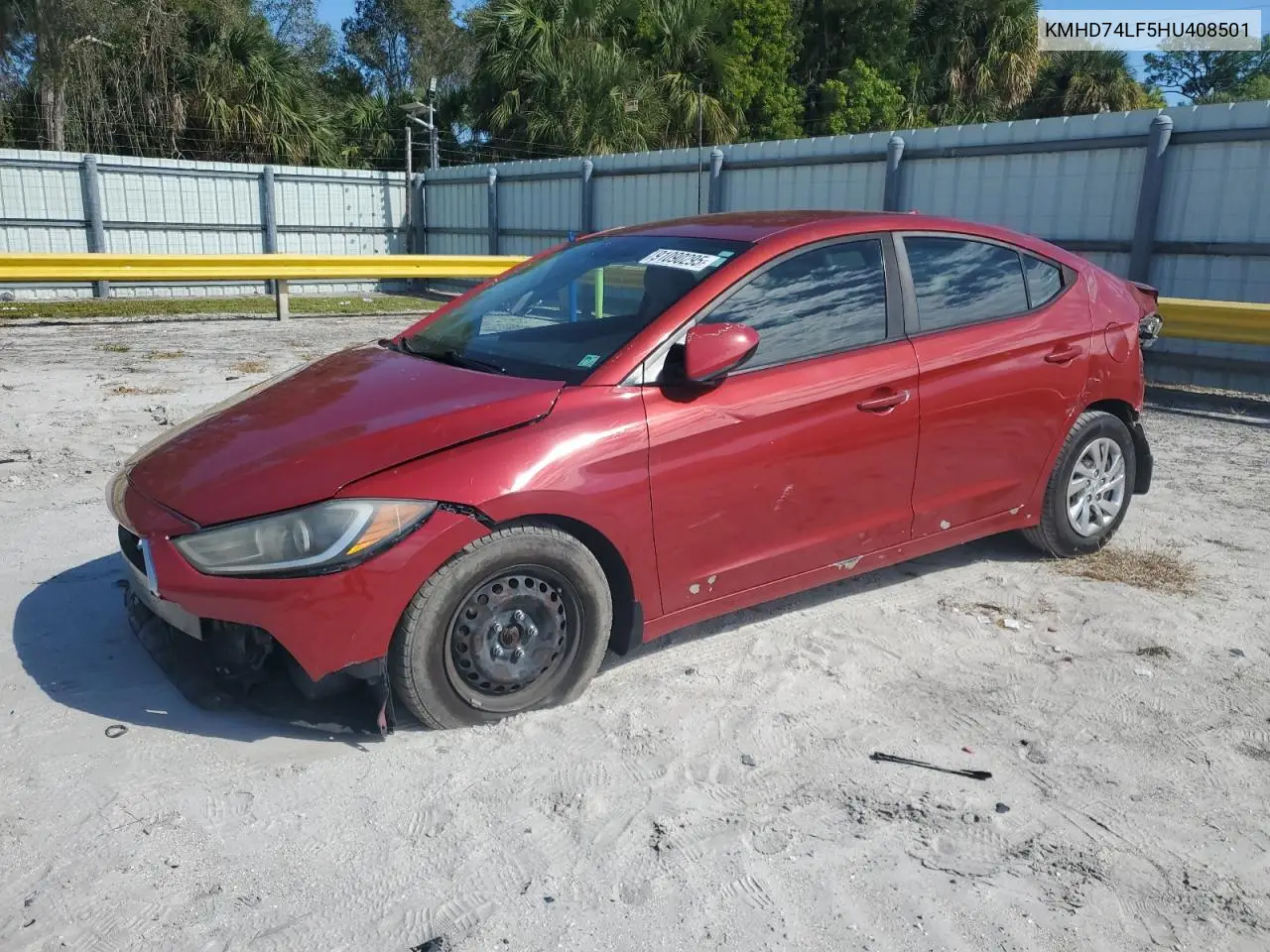 KMHD74LF5HU408501 2017 Hyundai Elantra Se