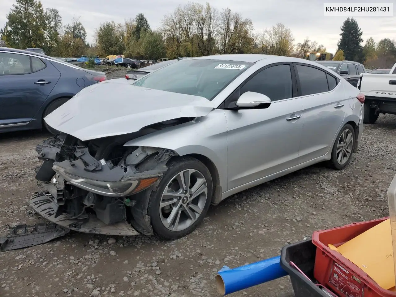 KMHD84LF2HU281431 2017 Hyundai Elantra Se