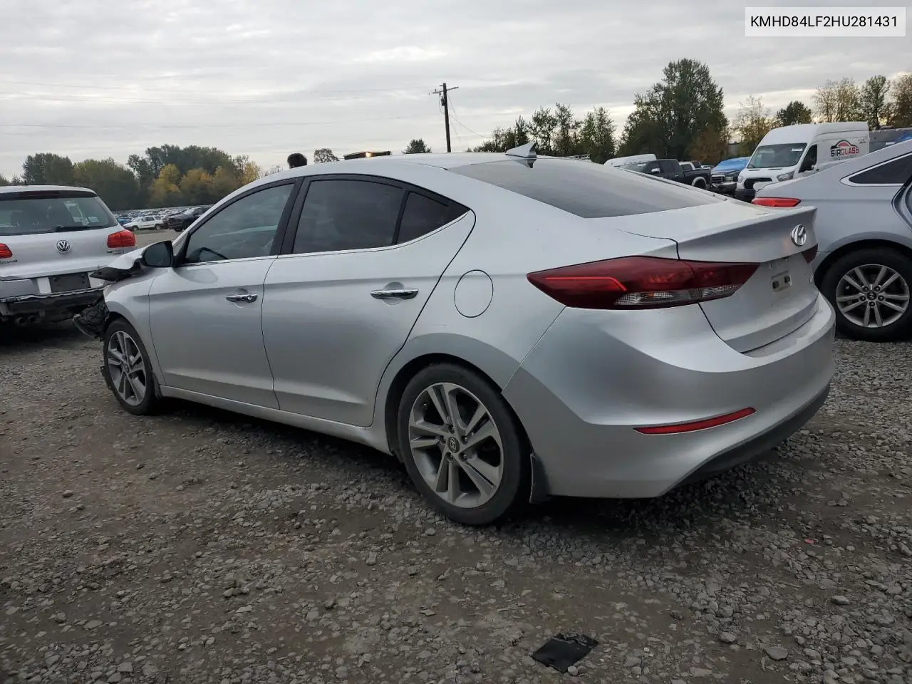 KMHD84LF2HU281431 2017 Hyundai Elantra Se