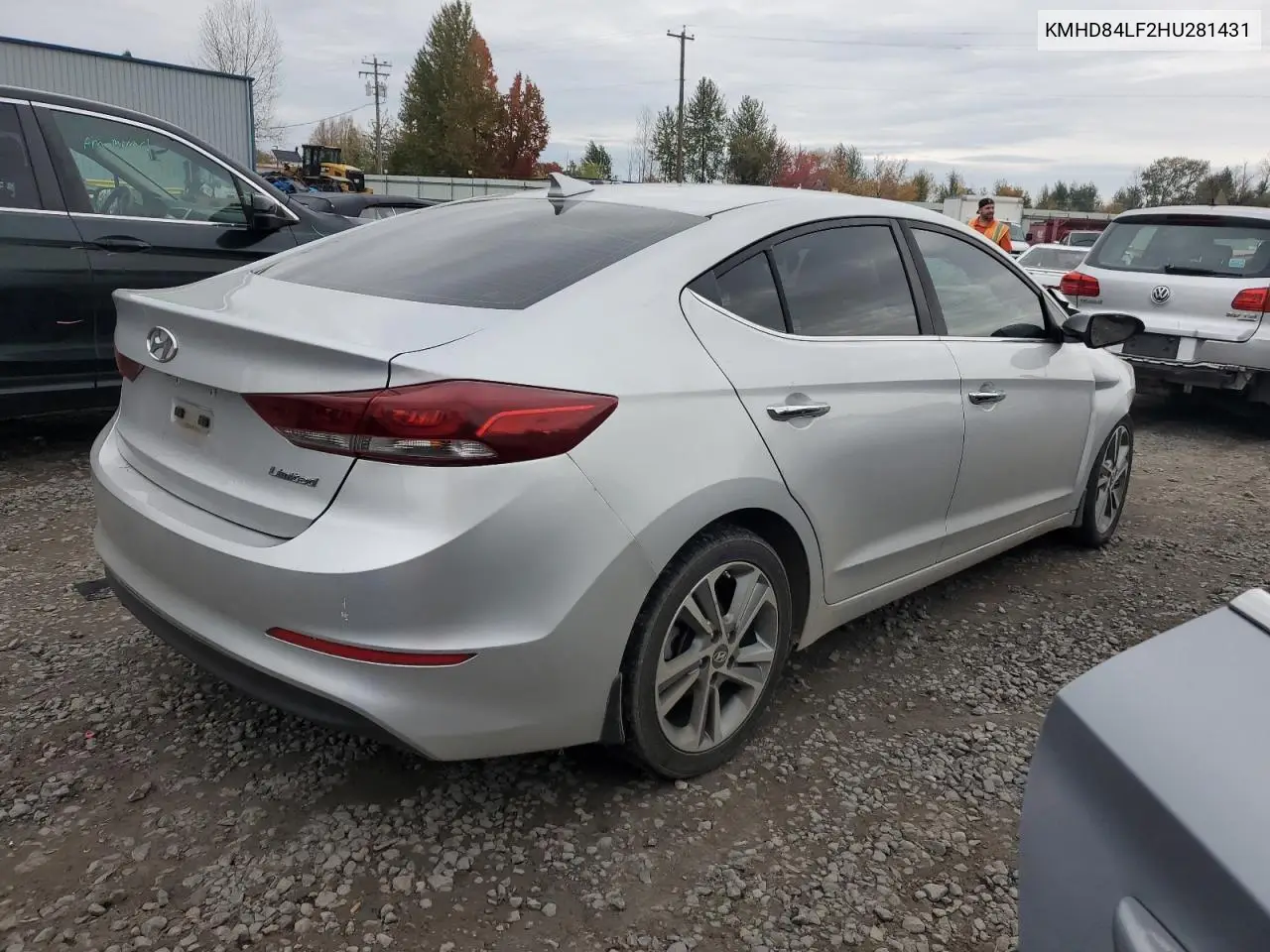 KMHD84LF2HU281431 2017 Hyundai Elantra Se