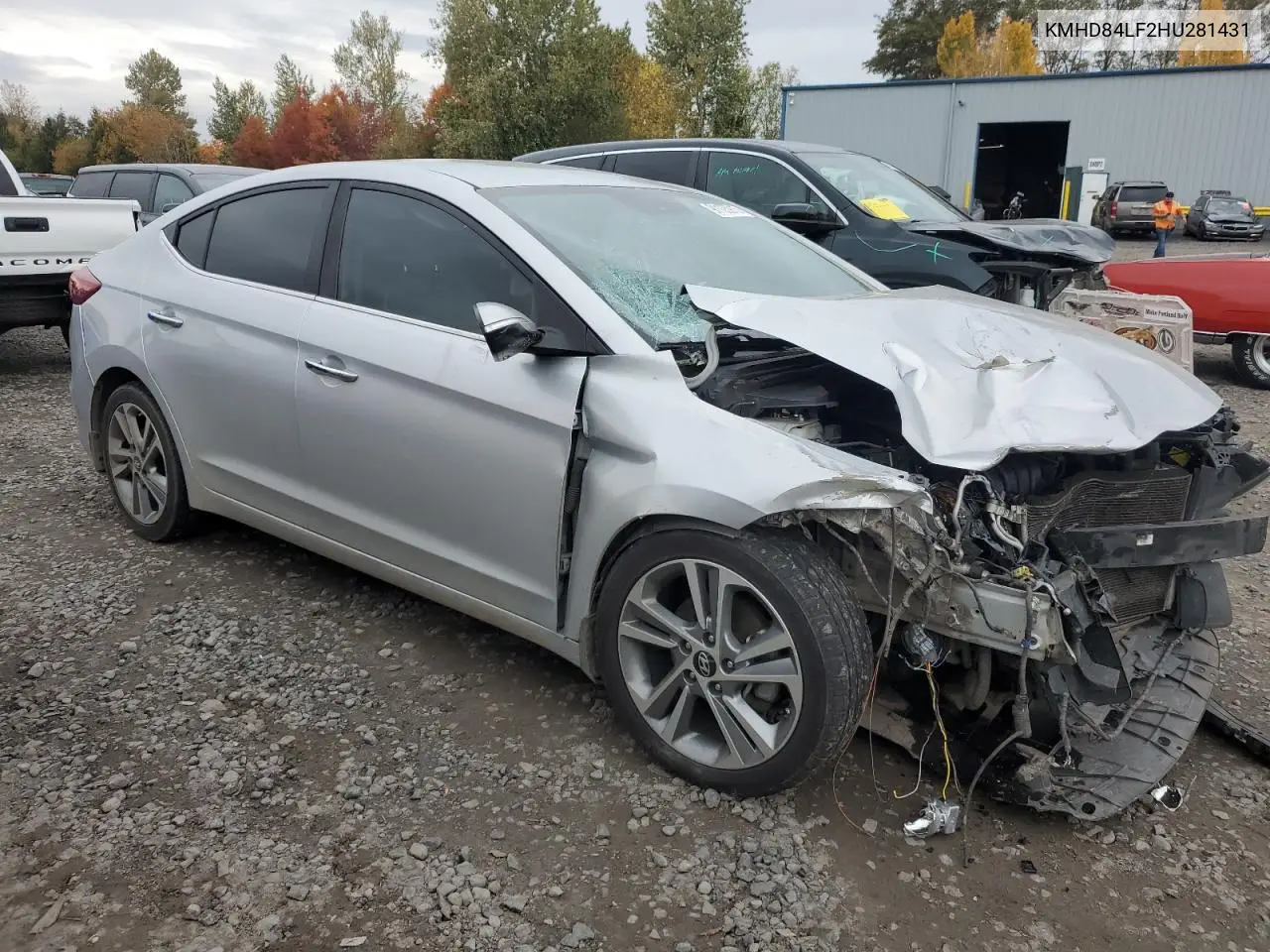 KMHD84LF2HU281431 2017 Hyundai Elantra Se