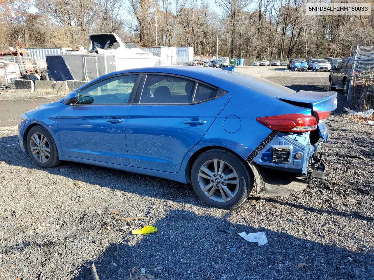 5NPD84LF2HH180033 2017 Hyundai Elantra Se