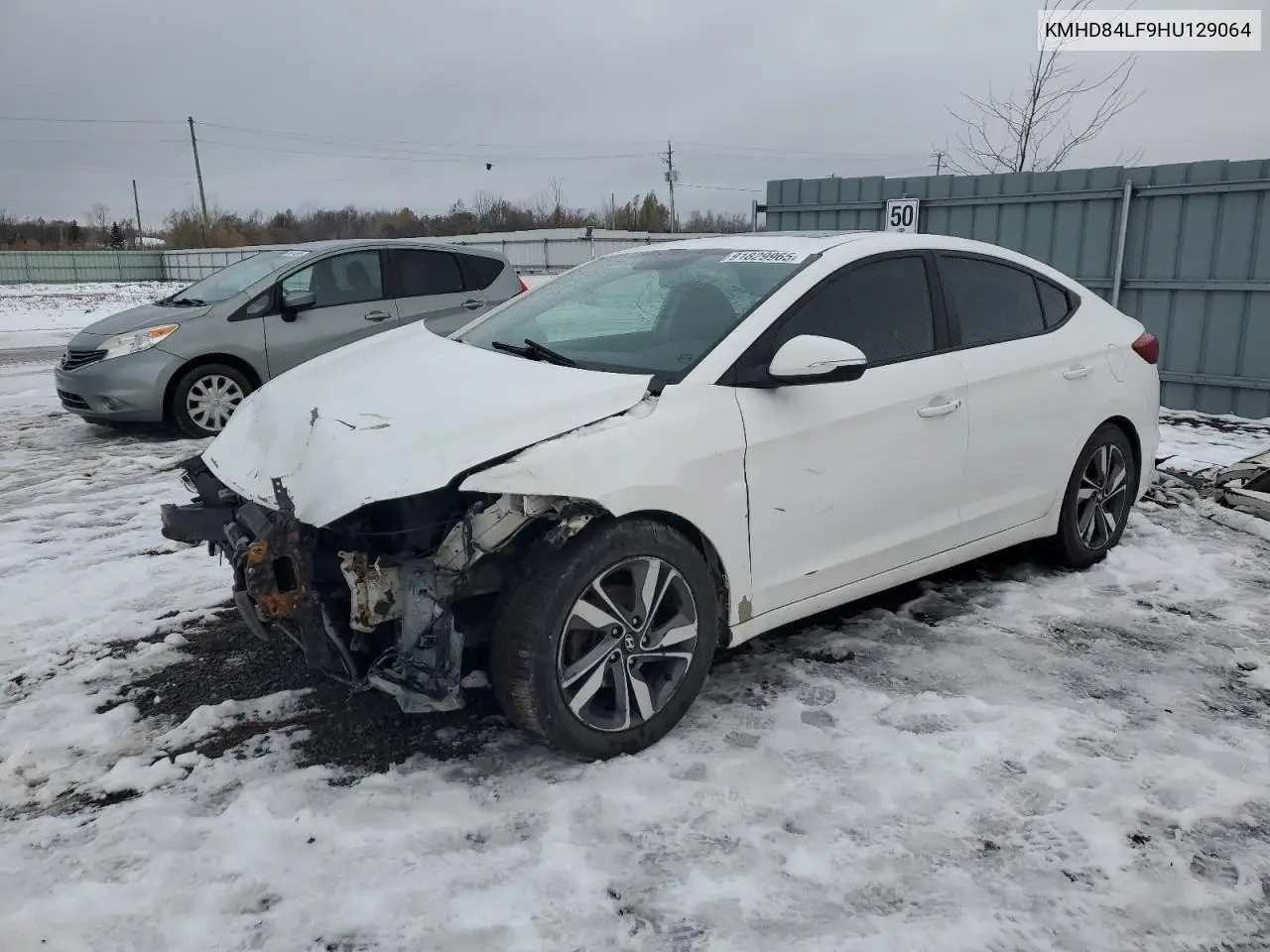KMHD84LF9HU129064 2017 Hyundai Elantra Se