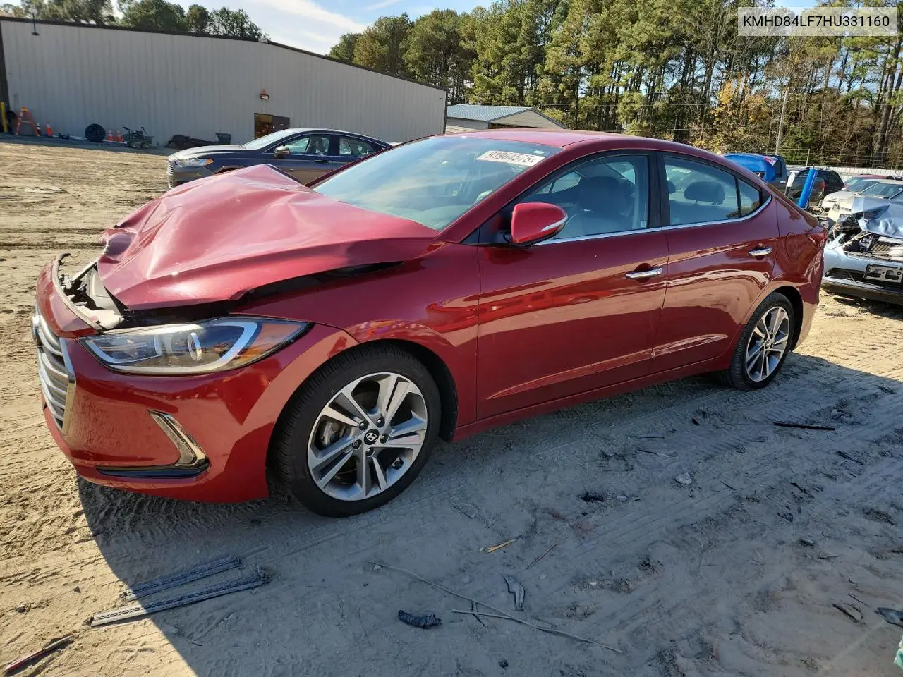 KMHD84LF7HU331160 2017 Hyundai Elantra Se