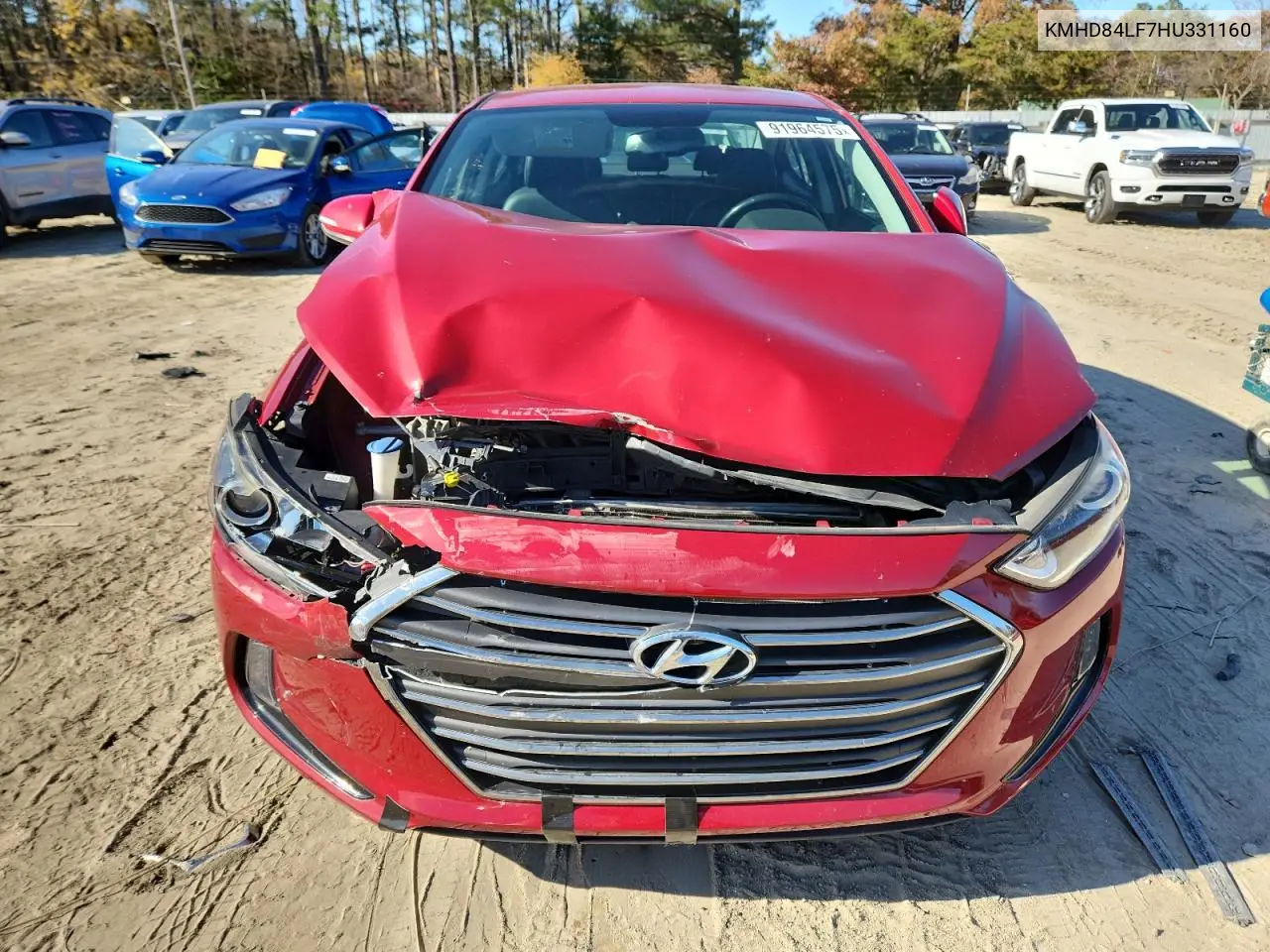 KMHD84LF7HU331160 2017 Hyundai Elantra Se