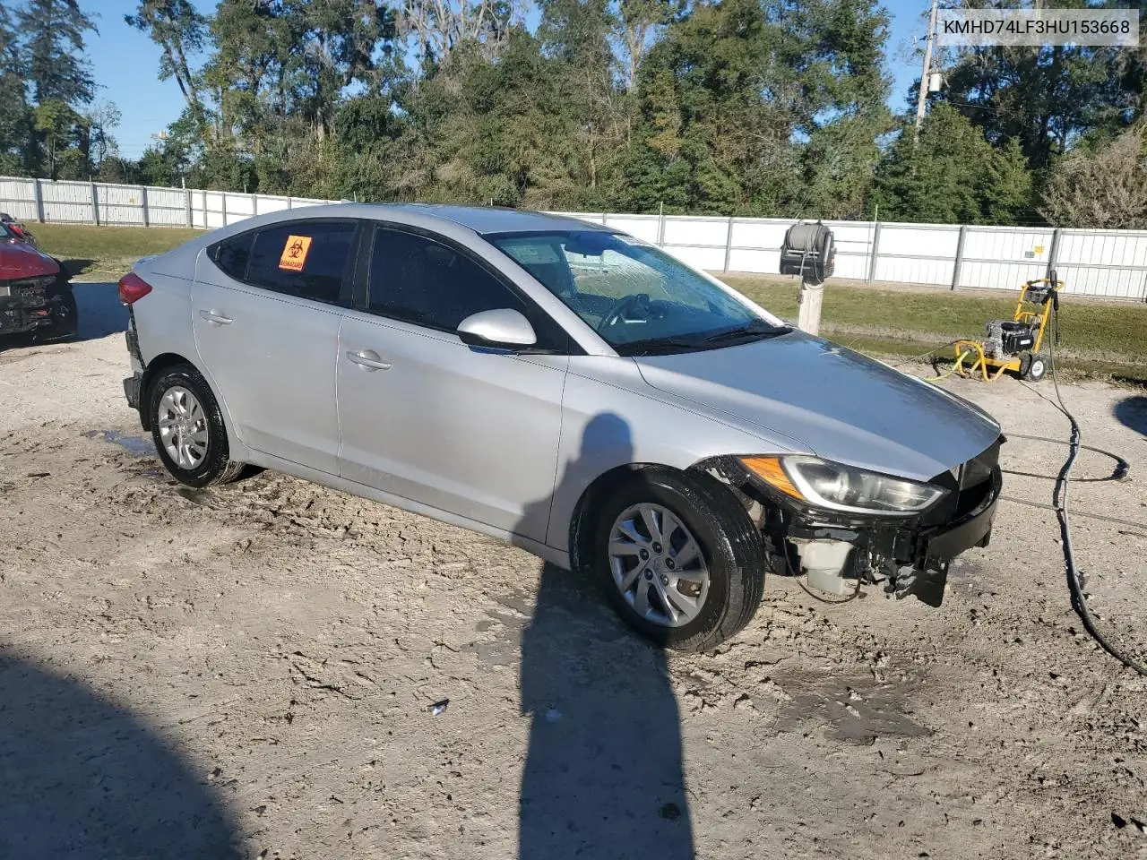 KMHD74LF3HU153668 2017 Hyundai Elantra Se