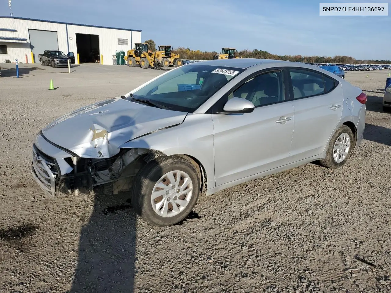 5NPD74LF4HH136697 2017 Hyundai Elantra Se